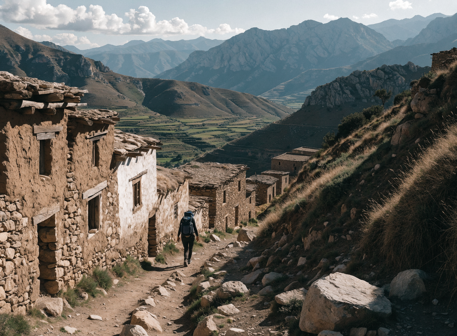 A remote Amazigh village along a High Atlas trekking trail